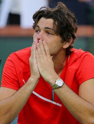 Mandatory Credit: Photo by Ella Ling Shutterstock (12853677as) Taylor Fritz of USA celebrates BNP Paribas Open, Tennis, Day 12, Indian Wells Tennis Garden, California, USA - 20 Mar 2022 BNP Paribas Open, Tennis, Day 12, Indian Wells Tennis Garden, California, USA - 20 Mar 2022 Copyright: xEllaxLing Shutterstockx 12853677as