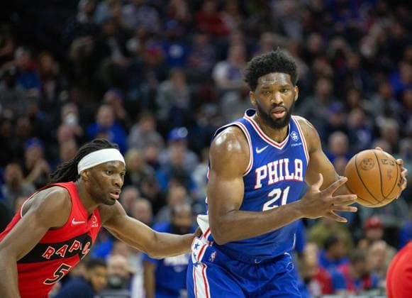 Philadelphia, Pennsylvania, United States of America, March 20th 2022: Joel Embiid (76ers 21)& xA