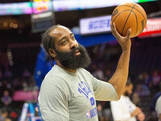Philadelphia, Pennsylvania, United States of America, March 20th 2022: James Harden (76ers 1)& xA