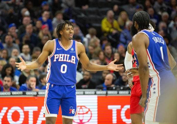 Philadelphia, Pennsylvania, United States of America, March 20th 2022: Tyrese Maxey (76ers 0)& xA