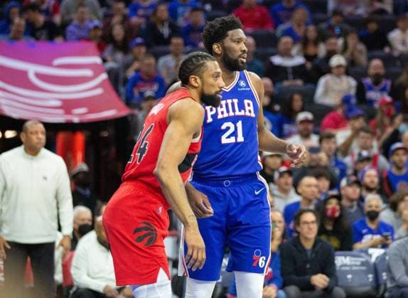 Philadelphia, Pennsylvania, United States of America, March 20th 2022: Joel Embiid (76ers 21)& xA