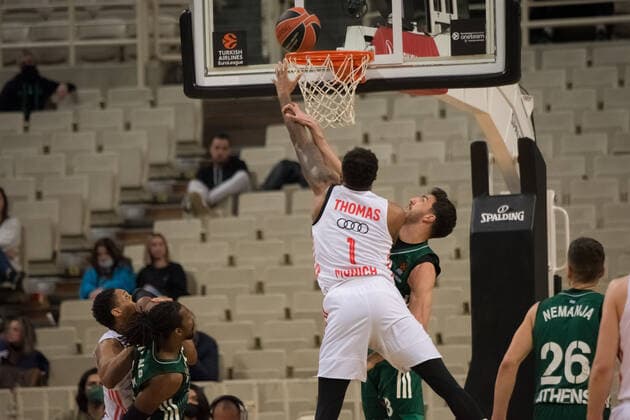 Panathinaikos OPAP Athens v FC Bayern Munich - Turkish Airlines EuroLeague Deshaun Thomas (1) in action during the Turkish Airlines EuroLeague Regular Season Round 31 match between Panathinaikos OPAP Athens and FC Bayern Munich at OAKA stadium on March 22, 2022 in Athens, Greece. Athens Greece  Copyright: xNikolasxKokovlisx originalFilename:kokovlis-notitle220322_npchL.jpg