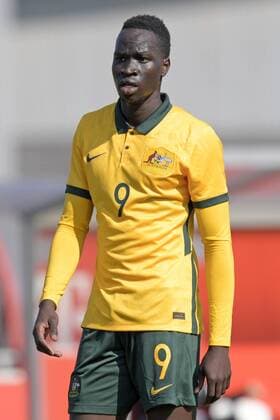 UTRECHT Alou Kuol of Australia U23 during the friendly match between FC Utrecht U21 and Australia U23 at De Zoudenbalch sports complex on March 23, 2022 in Utrecht, Netherlands ANP Dutch Height Gerrit van Keulen Friendly 2021 2022 xVIxANPxSportx xGerritxvanxKeulenxIVx 445994723 originalFilename: 445994723.jpg