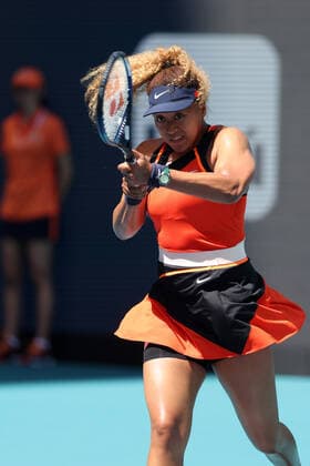 March 23, 2022, Miami Gardens, Florida, United States Of America: MIAMI GARDENS, FLORIDA - MARCH 23: Naomi Osaka of Japan defeats Astra Sharma of Australia in her first round match on day 3 of the Miami Open at Hard Rock Stadium on March 23, 2022 in Miami Gardens, Florida ...People: Naomi Osaka Miami Gardens United States Of America - ZUMAs214 20220323_zda_s214_006 Copyright: xSMGx