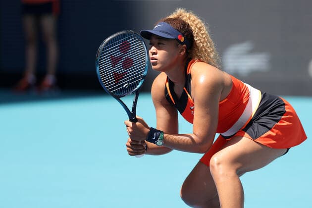 March 23, 2022, Miami Gardens, Florida, United States Of America: MIAMI GARDENS, FLORIDA - MARCH 23: Naomi Osaka of Japan defeats Astra Sharma of Australia in her first round match on day 3 of the Miami Open at Hard Rock Stadium on March 23, 2022 in Miami Gardens, Florida ...People: Naomi Osaka Miami Gardens United States Of America - ZUMAs214 20220323_zda_s214_014 Copyright: xSMGx