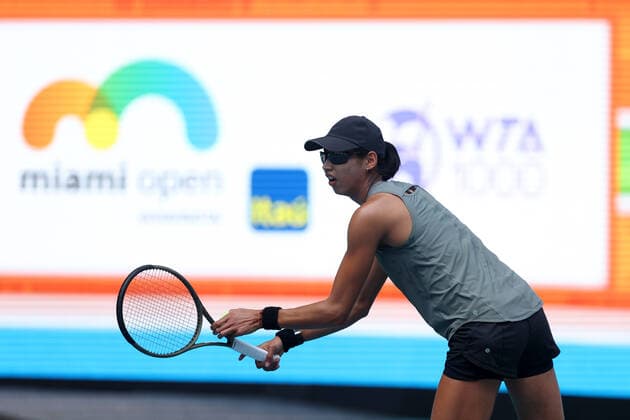 March 23, 2022, Miami Gardens, Florida, United States Of America: MIAMI GARDENS, FLORIDA - MARCH 23: Naomi Osaka of Japan defeats Astra Sharma of Australia in her first round match on day 3 of the Miami Open at Hard Rock Stadium on March 23, 2022 in Miami Gardens, Florida ...People: Astra Sharma Miami Gardens United States Of America - ZUMAs214 20220323_zda_s214_023 Copyright: xSMGx