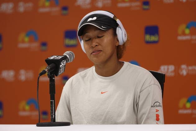 March 23, 2022, Miami Gardens, Florida, United States Of America: MIAMI GARDENS, FLORIDA - MARCH 23: Naomi Osaka of Japan at press conference, PK, Pressekonferenz after defeating Astra Sharma of Australia in her first round match on day 3 of the Miami Open at Hard Rock Stadium on March 23, 2022 in Miami Gardens, Florida ...People: Naomi Osaka Miami Gardens United States Of America - ZUMAs214 20220323_zda_s214_048 Copyright: xSMGx