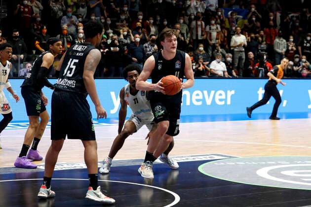 24 03 2022, easyCredit Basketball Bundesliga, BBL, season 2021 2022, men, Chemnitz Niners Hamburg Towers Maik Kotsar, Hamburg Towers Chemnitz Messe Chemnitz Sachsen Germany