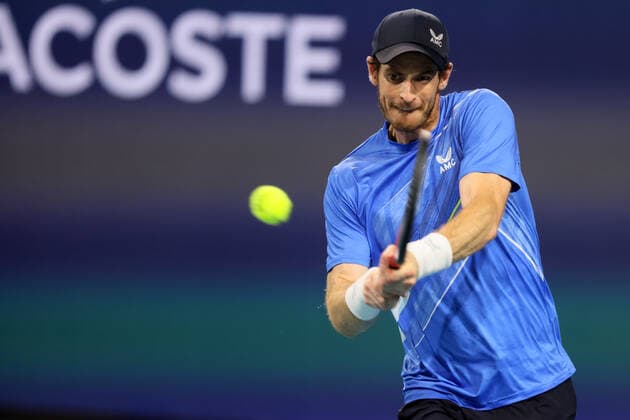 March 24, 2022, Miami Gardens, Florida, United States Of America: MIAMI GARDENS, FLORIDA - MARCH 24: Andy Murray of Great Britain defeats Federico Delbonis of Argentina on stadium court at Hard Rock Stadium on March 24, 2022 in Miami Gardens, Florida...People: Andy Murray Miami Gardens United States Of America - ZUMAs214 20220324_zda_s214_207 Copyright: xSMGx