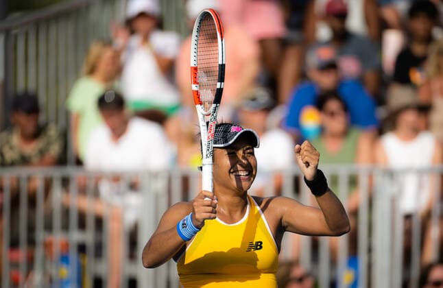 March 24, 2022, MIAMI, FLORIDA, UNITED STATES: Heather Watson of Great Britain in action during the second round of the 2022 Miami Open WTA, Tennis Damen 1000 tennis tournament against Elina Svitolina of Ukraine MIAMI UNITED STATES - ZUMAa181 20220324_zaa_a181_046 Copyright: xRobxPrangex
