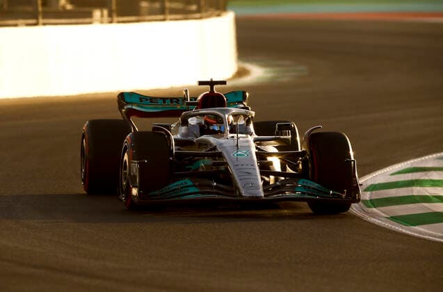 63 George Russell GBR, Mercedes AMG Petronas F1 Team , F1 Grand Prix of Saudi Arabia at Jeddah Corniche Circuit on March 25, 2022 in Jeddah, Saudi Arabia Photo by HOCH ZWEI Jeddah Saudi Arabia