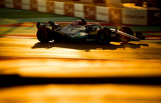 63 George Russell GBR, Mercedes AMG Petronas F1 Team , F1 Grand Prix of Saudi Arabia at Jeddah Corniche Circuit on March 25, 2022 in Jeddah, Saudi Arabia Photo by HOCH ZWEI Jeddah Saudi Arabia