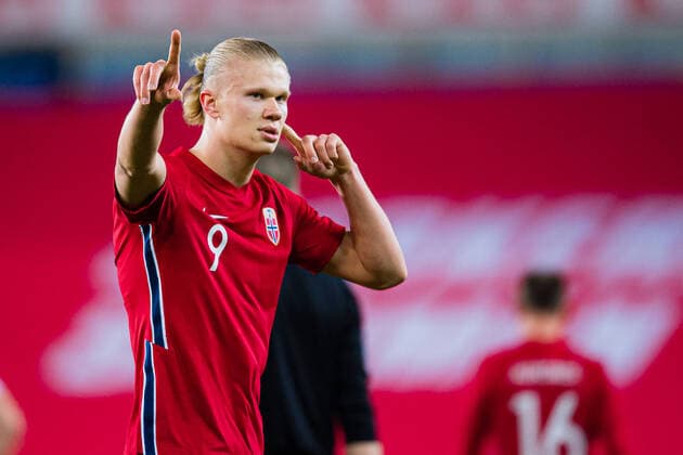 Sport Themen der Woche KW12 Sport Bilder des Tages 220325 Erling Braut Haaland of Norway celebrates after scoring the 1-0 goal during the International Friendly, Länderspiel, Nationalmannschaft football match between Norway and Slovakia on March 25, 2022 in Oslo. Photo: Marius Simensen BILDBYRAN COP 238 bbeng football fotball fotboll international friendly jubel landskamp norge norway slovakia soccer treningskamp *** 220325 Erling Braut Haaland of Norway celebrates after scoring the 1 0 goal during the International friendly football match between Norway and Slovakia on March 25, 2022 in Oslo Photo Marius Simensen BILDBYRAN COP 238 bbeng football fotball fotboll international friendly jubel landskamp norge norway slovakia soccer trainingskamp,  Copyright: MARIUSxSIMENSEN BB220325BB535