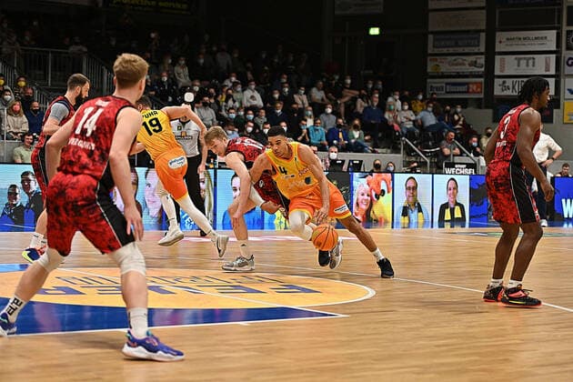 Phoenix Hagen vs Bayer Giants Leverkusen, Basketball, 2 Bundesliga ProA, 2021 2022 season, 31 matchday, 25 03 2022 Hagen Copyright: xEibner-Pressfoto xAaronxBowserx 1268: EP_ABR