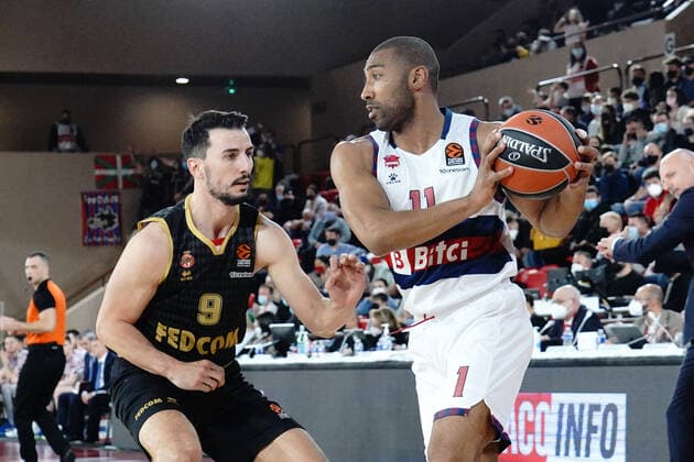 Leo Westermann (AS Monaco) - Jayson Granger (Vitoria Gasteiz) BASKETBALL : Monaco vs Vitoria Gasteiz - Euroleague - Monaco - 25 03 2022 NorbertScanella Panoramic 