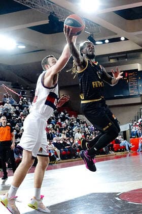 Paris Lee (AS Monaco) - Matthew Costello BASKETBALL : Monaco vs Vitoria Gasteiz - Euroleague - Monaco - 25 03 2022 NorbertScanella Panoramic 