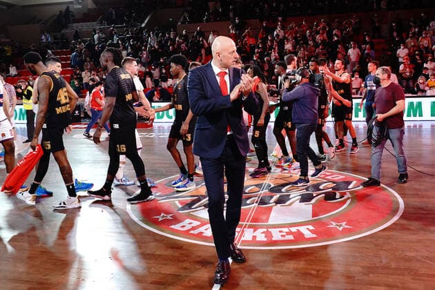 Sasa Obradovic (Coach de l AS Monaco) BASKETBALL : Monaco vs Vitoria Gasteiz - Euroleague - Monaco - 25 03 2022 NorbertScanella Panoramic 