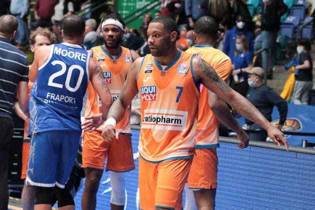 Thornwell Sindarius, Ratiopharm Ulm, 7 , , GER,Basketball, BBL, Fraport Skyliners vs Ratiopharm Ulm,25 03 2022 Frankfurt, Germany Copyright: xEibner-Pressefoto UlrichxScherbax EP_usm