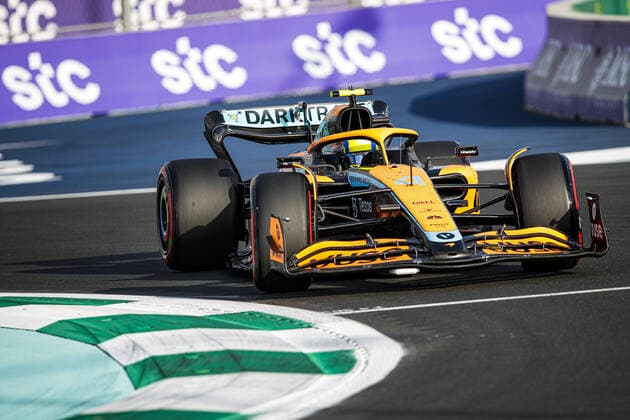 04 NORRIS Lando (gbr), McLaren F1 Team MCL36, action during the Formula 1 STC Saudi Arabian Grand Prix 2022, 2nd round of the 2022 FIA Formula One World Championship, WM, Weltmeisterschaft on the Jeddah Corniche Circuit, from March 25 to 27, 2022 in Jeddah, Saudi Arabia - F1 - SAUDI ARABIAN GRAND PRIX 2022 DPPI Panoramic  00122006__B2_8137.JPG_
