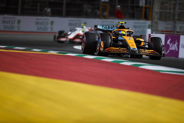 04 NORRIS Lando (gbr), McLaren F1 Team MCL36, action during the Formula 1 STC Saudi Arabian Grand Prix 2022, 2nd round of the 2022 FIA Formula One World Championship, WM, Weltmeisterschaft on the Jeddah Corniche Circuit, from March 25 to 27, 2022 in Jeddah, Saudi Arabia - F1 - SAUDI ARABIAN GRAND PRIX 2022 DPPI Panoramic  00122006__V2_2059.JPG_