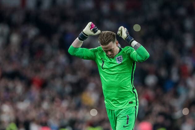 LONDON, ENGLAND MARCH 26 during the international friendly match between England and Switzerland at Wembley Stadium on March 26, 2022 in London, United Kingdom goalkeeper Jordan Pickford of England celebrates London Wembley Stadium England United Kingdom  Copyright: xJustPictures.chx xRichardxCallisx
