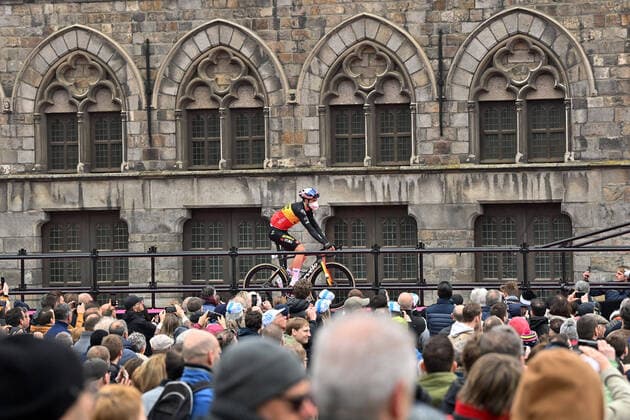 Belgian Wout Van Aert of Team Jumbo-Visma pictured before the start of the men s Gent-Wevelgem - In Flanders Fields cycling race, 248,9km from Ieper to Wevelgem, Sunday 27 March 2022. DIRKxWAEM  x26770704x