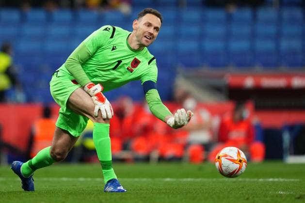 ESP: Spain-Albania. Friendly match Etrit Berisha of Albania during the friendly match between Spain and Albania played at RCDE Stadium on March 26, 2022 in Barcelona, Spain. knng Copyright: xPRESSINPHOTOx PS_220326_203