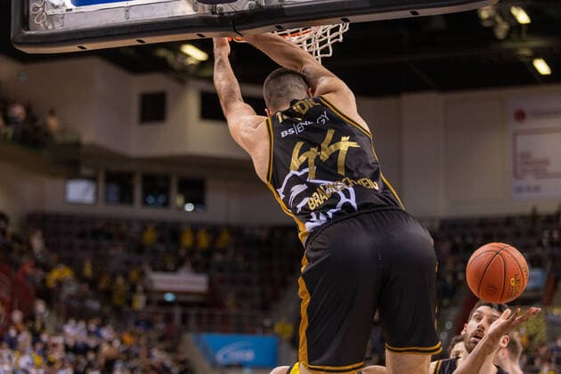 Benedikt Turudic Basketball Loewen Braunschweig, 44 MHP Riesen Ludwigsburg vs Basketball Loewen Braunschweig, 1 Basketball Bundesliga, easycredit BBL, 27 Spieltag , Spielzeit 2021 2022, 27 03 2022 MHP Riesen Ludwigsburg vs Basketball Loewen Braunschweig, 1 Basketball Bundesliga, easycredit BBL, 27 Spieltag , Spielzeit 2021 2022, 27 03 2022 Ludwigsburg Copyright: xNinaxSanderx xEibnerxPressefotox EP_NSR
