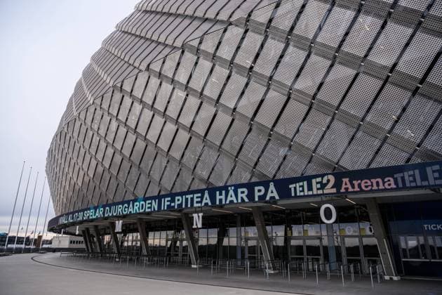 220327 View of Tele2 Arena before the football match in the Damallsvenskan between Djurgarden and Pitea on March 27, 2022 in Stockholm,  Copyright: JESPERxZERMAN BB220327JZ001