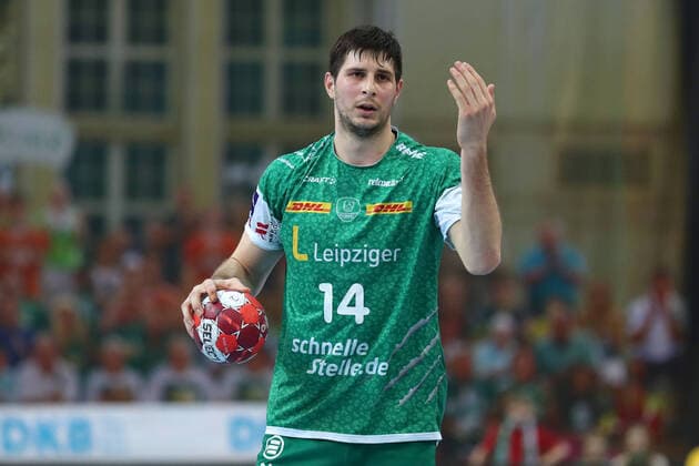 SC DHfK Leipzig vs TuS N Luebbecke, Liqui Moly HBL, 27 03 22 Handball, Liqui Moly HBL, 1 Bundesliga, Season 2021 2022, 25 Matchday SC DHfK Leipzig vs TuS N Luebbecke on 27 03 22 in the Quarterback Immobilien Arena Leipzig In the picture Marko MAMIC 14, SC DHfK Leipzig Copyright: xBEAUTIFULxSPORTS JanxKaeferx