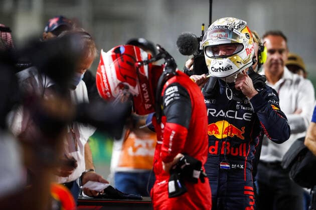 VERSTAPPEN Max (ned), Red Bull Racing RB18 celebrating his win during the Formula 1 STC Saudi Arabian Grand Prix 2022, 2nd round of the 2022 FIA Formula One World Championship, WM, Weltmeisterschaft on the Jeddah Corniche Circuit, from March 25 to 27, 2022 in Jeddah, Saudi Arabia - F1 - SAUDI ARABIAN GRAND PRIX 2022 - RACE DPPI Panoramic  00122007__V2_4789.JPG_