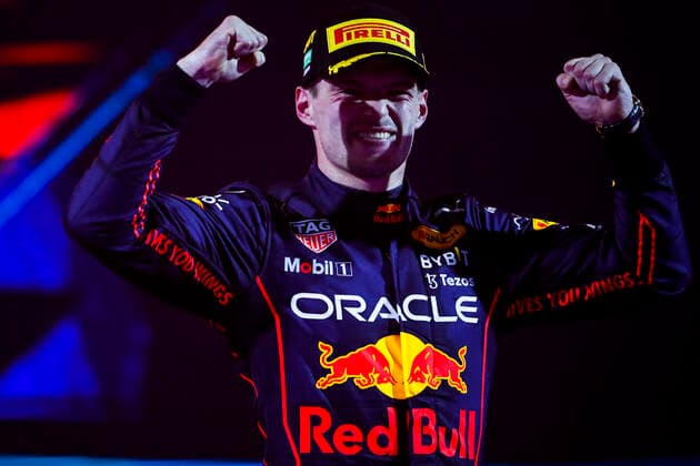VERSTAPPEN Max (ned), Red Bull Racing RB18, podium during the Formula 1 STC Saudi Arabian Grand Prix 2022, 2nd round of the 2022 FIA Formula One World Championship, WM, Weltmeisterschaft on the Jeddah Corniche Circuit, from March 25 to 27, 2022 in Jeddah, Saudi Arabia - F1 - SAUDI ARABIAN GRAND PRIX 2022 - RACE DPPI Panoramic  00122007__V2_4874.JPG_