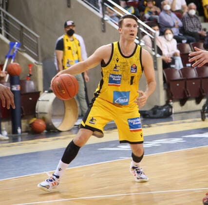 Jordan Hulls Riesen MHP Riesen Ludwigsburg vs Basketball Löwen Braunschweig Basketball Bundesliga 2021 2022 Ludwigsburg , GER, 27 03 2022,
