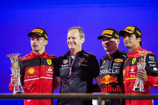 LECLERC Charles (mco), Scuderia Ferrari F1-75, portrait VERSTAPPEN Max (ned), Red Bull Racing RB18, portrait SAINZ Carlos (spa), Scuderia Ferrari F1-75, portrait during the Formula 1 STC Saudi Arabian Grand Prix 2022, 2nd round of the 2022 FIA Formula One World Championship, WM, Weltmeisterschaft on the Jeddah Corniche Circuit, from March 25 to 27, 2022 in Jeddah, Saudi Arabia - F1 - SAUDI ARABIAN GRAND PRIX 2022 - RACE DPPI Panoramic 00122007_JFBE4907