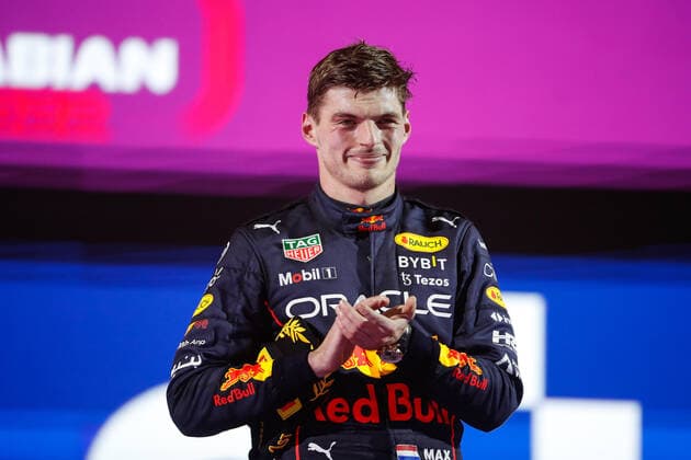podium VERSTAPPEN Max (ned), Red Bull Racing RB18, portrait during the Formula 1 STC Saudi Arabian Grand Prix 2022, 2nd round of the 2022 FIA Formula One World Championship, WM, Weltmeisterschaft on the Jeddah Corniche Circuit, from March 25 to 27, 2022 in Jeddah, Saudi Arabia - F1 - SAUDI ARABIAN GRAND PRIX 2022 - RACE DPPI Panoramic  00122007__V2_4932