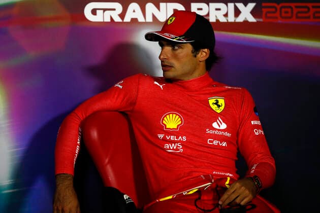 SAINZ Carlos (spa), Scuderia Ferrari F1-75, portrait, post race press conference, PK, Pressekonferenz during the Formula 1 STC Saudi Arabian Grand Prix 2022, 2nd round of the 2022 FIA Formula One World Championship, WM, Weltmeisterschaft on the Jeddah Corniche Circuit, from March 25 to 27, 2022 in Jeddah, Saudi Arabia - F1 - SAUDI ARABIAN GRAND PRIX 2022 - RACE DPPI Panoramic  GP2202_192006_X4I2303