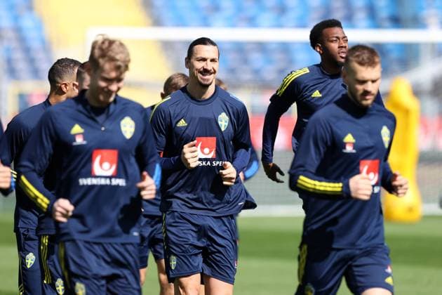 CHORZOW 28.03.2022 TRENING REPREZENTACJI SZWECJI --- SWEDISH FOOTBALL national team, Nationalteam TRAINING SESSION ZLATAN IBRAHIMOVIC FOT. PIOTR KUCZA FOTOPYK NEWSPIX.PL --- Newspix.pl  220328PYK011