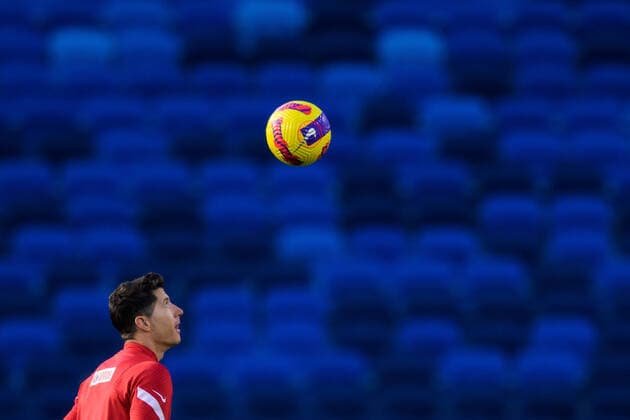 Sport Themen der Woche KW13 Sport Bilder des Tages 220328 Robert Lewandowski of the Polish national football team during a training session on March 28, 2022 in Katowice. Photo: Joel Marklund BILDBYRAN kod JM JM0299 bbeng fotboll football soccer fotball vm-kval FIFA World Cup, WM, Weltmeisterschaft, Fussball qualifier träning practice training polen poland *** 220328 Robert Lewandowski of the Polish national football team during a training session on March 28, 2022 in Katowice Photo Joel Marklund BILDBYRAN kod JM JM0299 bbeng fotboll football soccer fotball vm kval fifa world cup qualifier träning practice training poland poland,  Copyright: JOELxMARKLUND BB220328JM091