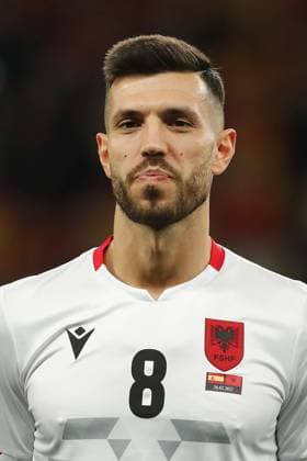 Klaus Gjasula (ALB), MARCH 26, 2022 - Football Soccer : International Friendly, Länderspiel, Nationalmannschaft match between Spain 2-1 Albania at the RCDE Stadium in Barcelona, Spain. Noxthirdxpartyxsales  (0153744861st)