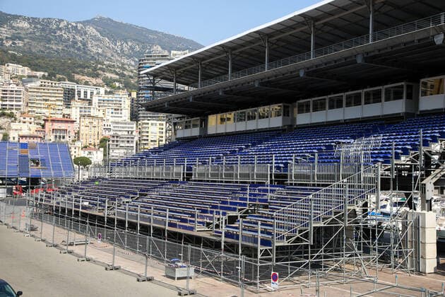 March 28, 2022, Monte-Carlo, Monaco: Workers build a stand for Monte Carlo Grand Prix Formula 1 race. The race takes place on 29 May 2022. Monte-Carlo Monaco - ZUMAs197 0153753942st Copyright: xDinendraxHariax