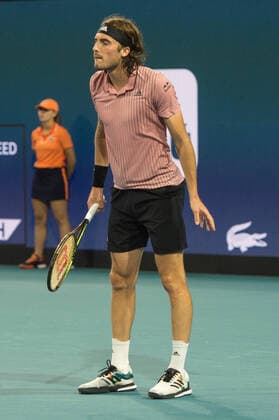 Stefanos Tsitsipas (GRE) defeated Alex de Minaur (AUS) 6-4, 6-3, at the Miami Open being played at Hard Rock Stadium in Miami Gardens, Florida on March 28, 2022: Ã‚ Tennisclix CSM Miami Gardens USA - ZUMAc04_ 20220328_zaf_c04_005 Copyright: xKarlaxKinnex