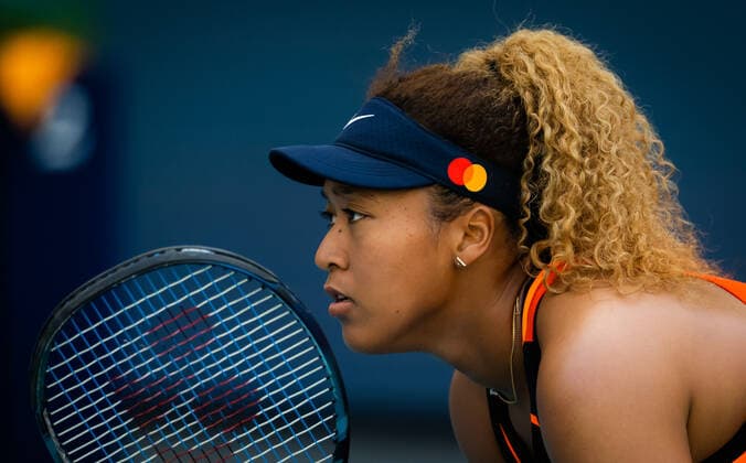 March 28, 2022, MIAMI, FLORIDA, UNITED STATES: Naomi Osaka of Japan in action during the fourth round of the 2022 Miami Open WTA, Tennis Damen 1000 tennis tournament against Alison Riske of the United States MIAMI UNITED STATES - ZUMAa181 20220328_zaa_a181_034 Copyright: xRobxPrangex