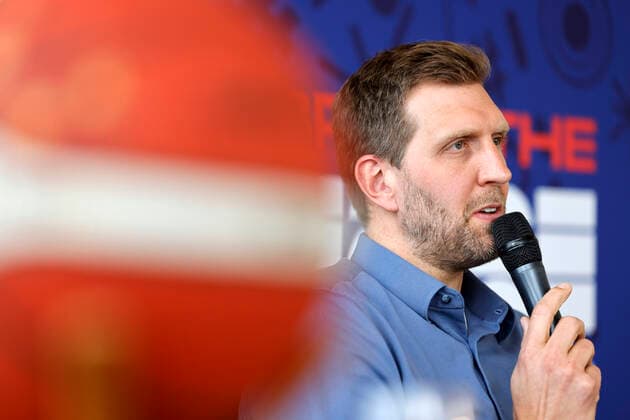 Dirk Nowitzki as EuroBasket ambassador at the EuroBasket press conference at KölnSKY Cologne, 29 03 2022 Foto:xC.xHardtx xFuturexImage