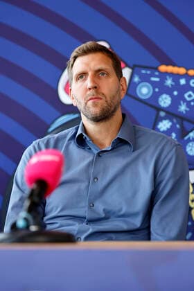 Dirk Nowitzki as EuroBasket ambassador at the EuroBasket press conference at KölnSKY Cologne, 29 03 2022 Foto:xC.xHardtx xFuturexImage