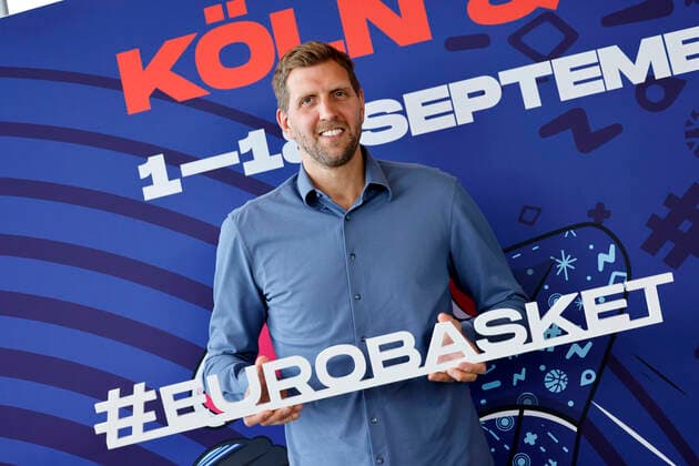 Dirk Nowitzki as EuroBasket ambassador at the EuroBasket press conference at KölnSKY Cologne, 29 03 2022 Foto:xC.xHardtx xFuturexImage