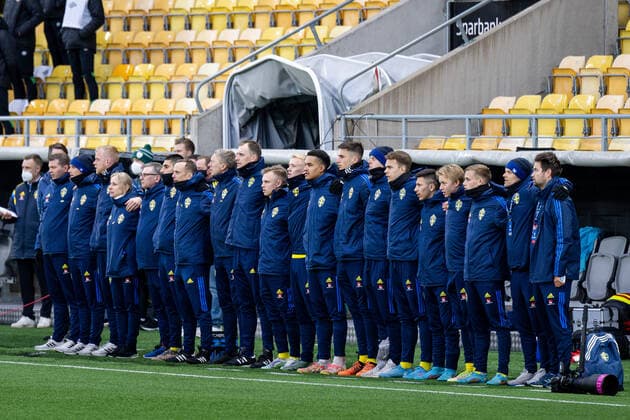 220329 Players of Sweden ahead of the UEFA European Under 21 Qualifier football match between Sweden and Ireland on March 29, 2022 in Boras Photo Jörgen Jarnberger BILDBYRAN COP 112 MB0362 fotboll football soccer fotball em kval kval uefa european under 21 qualifier u21 qualifier qualifying round qualification sverige sweden irland ireland bbeng,  Copyright: JÖRGENxJARNBERGER BB220329JJ014