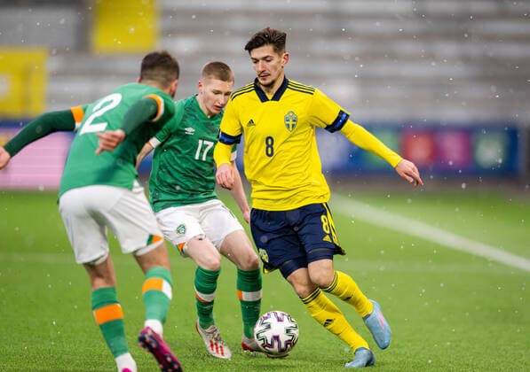 220329 Armin Gigovic of Sweden during the UEFA European Under 21 Qualifier football match between Sweden and Ireland on March 29, 2022 in Boras Photo Jörgen Jarnberger BILDBYRAN COP 112 MB0362 fotboll football soccer fotball em kval kval uefa european under 21 qualifier u21 qualifier qualifying round qualification sverige sweden irland ireland bbeng,  Copyright: JÖRGENxJARNBERGER BB220329JJ017