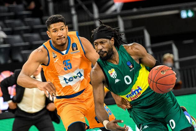 GER, EuroCup, ratiopharm ulm vs Frutti Extra Bursaspor 29 03 2022, ratiopharm arena, Neu Ulm, GER, EuroCup, ratiopharm ulm vs Frutti Extra Bursaspor, pictured Karim Jallow Ulm, 35 , John Holland Bursaspor, 0 nordphotoxGmbHx xHafner nph00200