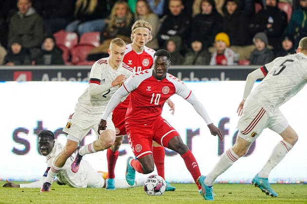 Football, U21, Euro Quali, Denmark - Belgium