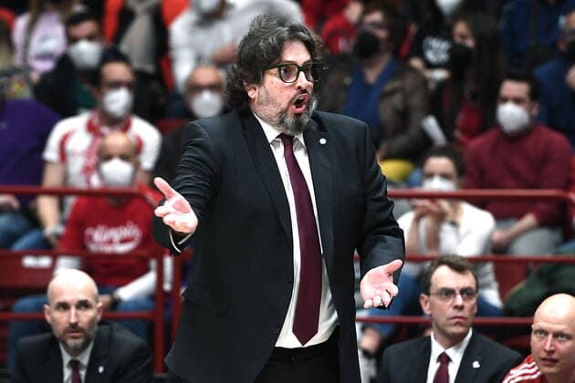 Db Milano 29 03 2022 - basket Eurolega AX Armani Exchange Olimpia Milano-Fc Bayern Munich foto Daniele Buffa Image nella foto: Andrea Trinchieri 